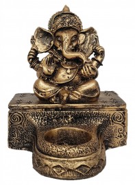 Esttua Ganesha na Base com Castial