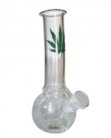 Bong de Vidro Reto Folha 21cm