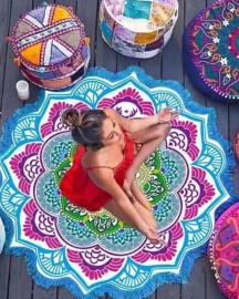 Tapete Toalha Mandala para Yoga e Meditao Circular