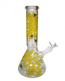 Bong de Vidro Reto Gelo Favo de Mel 26cm