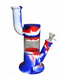 Bong Silicone e Vidro Curvo 23cm